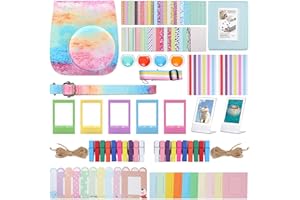 Diealles 10 en 1 Accesorios Compatible con Instax Mini 11 Cámara Analógica Instantánea Incluye: Funda/Album/Filtros/Marcos para Fotos/Marcos de Películas/Bordes/Pegatinas - Arcoíris