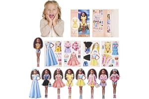 newhsy Magnetic Dress-Up Dolls for Girls DIY Fashion Princess Doll Magnetic Dress Up Baby Sticker Set Reusable Paper Dolls Sticker Book for Christmas Birthday Gifts（May）