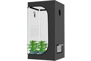 VIEWALL Tienda de Cultivo 60x60x120 cm,Color Negro para Plantas,Caja de Cultivo,Tienda de Cultivo,Caja de Invernadero,Armario Pequeño para Flores,Verduras,Hierbas,Tomates,para Balcón,Jardín,Terraza