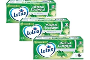 GÉNÉRIQUE Lotus Menthol Eucalyptus Mouchoirs en étui - paquet de 15 étuis - Lot de 3 - Vendu Par Lot - Offre Spéciale
