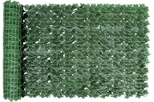 BLUEEOUR Artificial Ivy Privacy Fence Screen, 3m x 1m Evergreen Leaf Decorative Fence, Artificial Ivy Leaf Hedge Fences Screen, UV Fade Protection for Wall Landscaping Balcony Garden Outdoor Decor