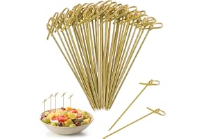 100 stycken bambuspett knutar 12 cm kebabspett trä med originella knutar, tandpetare träspett, fingermat för cocktails, små s
