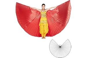 Wuchieal Bauchtänzerin Isis Wings Halloween Darstellende Angel Wings für Carnival Einschließlich Stöcke Tasche