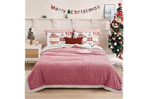 QOFLY Koc na sofę, przytulny koc różowy, 150 x 200 cm, ciepły koc Sherpa, gruby koc na sofę, puszysty koc na kanapę, puszysty koc na kanapę, różowy