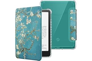Fintie Etui kompatybilny z 7" Kindle Paperwhite(12. Generacji)- 2024 i Kindle Colorsoft Signature Edition, Przezroczyste Miękkie Etui z TPU z Funkcją Automatyczne Uśpienia/Wybudzenia, Migdałów