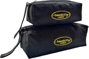 Copechilla bolsa portaherramientas portátil 2PCS, Grande:25X10X10CM,Pequeño:20X8X7CM, Material de 1680D densidad alta impermeable resistente al desgaste,con correa colgado y cierre cremallera,Negro
