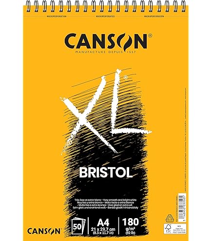 Canson XL Series Bristol Pad, Carta Pesante Per Matita, Finitura Vellum