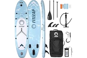 ‎FITLEAP Fitleap Premium Stand Up Paddle Board aufblasbar - SUP Board Set mit Hochdruckpumpe, verstellbarem Paddel und Rucksack - Ideal für Anfänger und Profis - Perfekt für Yoga, Surfen und Wassersport