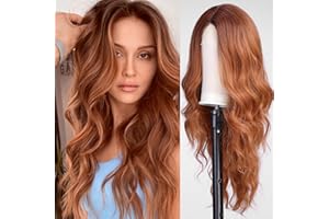 BLONDE UNICORN Wigs for Women Lace Front Wig Long Wavy Wigs Hand-Tied Hairline Natural Looking Synthetic Wigs for Daily Use (Ombre Auburn)…