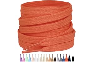 Stepace 2 Pares Cordones Planos de 100% algodón 8 mm de Ancho Cordones para Zapatillas y Zapatos Deportivas