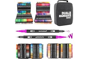 FUNNASTING Dual Brush Pen Set, 168 Farben Pinselstifte Set Dicke und Dünne für Kinder und Erwachsene, Aquarell Marker für Bullet Journal Malbücher, Handlettering, Skizzieren, Manga
