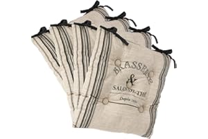 ‎ATMOSPHERA CREATEUR D'INTERIEUR ATMOSPHERA CREATEUR D'INTERIEUR Set aus 4 Sitzkissen mit Befestigung - 40 x 40 cm - Bistrot-Stil - Farbe LEINEN und GRAU