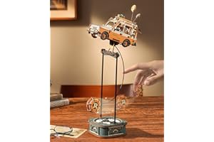 ROKR Road Tripper Balance Toy MCD03 3D Puzzle Gravity Swing Series Wooden Model Kits for Adults Teens DIY Retro Van Craft Kit Unique Gift for Men Women Desk Decor