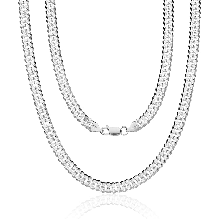 MATERIA Herren Armband – Silber 925, 6 Mm Breit, Diamantiert | Ankerkette Mit Karabinerverschluss | Made In Germany | Länge 19–24 Cm