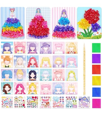 Kkluno Handmalerei-Set Für Kinder – 3D DIY Prinzessin Dress-Up, Poke Art, Pädagogisches Spielzeug