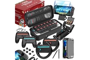 HEYSTOP Switch 2 Étui pour Nintendo Switch 2 Kit d'accessoires 25 en1 avec PC Coque Protection pour Nintendo Switch 2 avec Verre Trempé, ChargeurJoycon pour Nintendo Switch 2, Volant Switch 2, etc