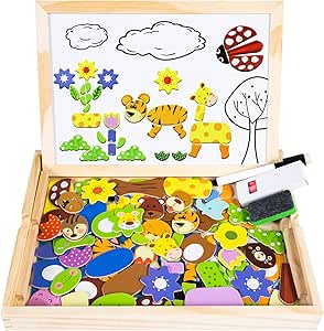 UMEREACT 2 in 1 Magnetic Color and Number Maze Double-Sided ABC Alphabet Puzzles Board Magnet Dinosaur Counting Maze Preschool Learning Montessori Education 3 4 5 Years Toys (Multicolored, One Size