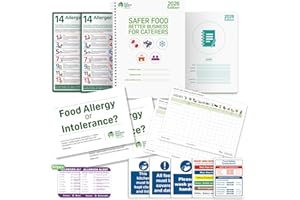 COOKGUARD Safer Food Better Business 2026 Caterers Kit With Diary, Allergen Posters & Labels, Kitchen Safety Signs and Handbook Food Hygiene Compliance Pack
