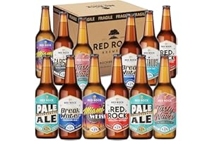 RED ROCK BREWERY British Craft Ale Taster Pack - Case of 12x 500ml English Beer Selection Bundle (Mix)