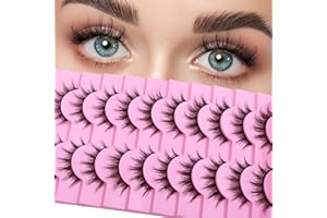 Cobee Rzęsy 13 mm, 10 Par Cienkich Manga, Naturalne z Norek, Delikatne Anime, Puszyste, Kolczaste - Zestaw Do Makijażu Oczu