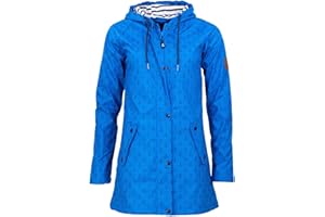 mh michael heinen Damen Regenjacke Borkum, Friesennerz, Anker-Motiv, Regenparka mit Kapuze, Regenmantel wasserdicht, winddicht