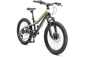 BIKESTAR MTB Mountain Bike Alluminio per Bambini 6-9 Anni | Bicicletta 20 Pollici 7 velocità Shimano, Hardtail, Freni a Disco, sospensioni