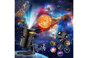 ASTARAMA Proyector Estrellas+White Noise Machine con 28 Sonidos Relajantes, 4K HD Proyector Planetario con 10 Discos de Película para Decoracion, Admite rotación de 360°.