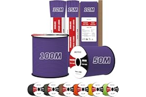 Brotree 4mm Paracorde 550 7 Brins Corde en Nylon 10M Type III Corde Parachute pour Survie, Extérieur, Bricolage - 250kg Charge de Rupture (Violet)