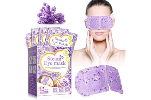 CUZZYDUNJYNN steam eye mask Maschera per occhi a vapore,Maschera Occhi Calda,lavanda Vapore Maschera per Occhi,allevia la tensione e dona relax agli occhi secchi e stanchi 12pcs