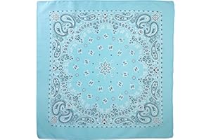 EVERY-VILLE Where EVERYone is Welcome Light Blue Bandana for Women Men 1 Pack Gift Packaging - Cowgirl Cowboy Accessories Scarf Headband Neckerchief - Large Paisley Hair Face Covering