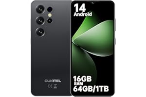 OUKITEL C2 Telefonos Moviles Libres 2025-16GB RAM+64GB ROM/TF 1TB Smartphone, Batería 5000mAh, 6.52" HD Pantalla Android 14 Telefono Movil, Cámara 13MP+5MP, 4G Dual SIM/Face ID/Altavoz 95 dB, Negro
