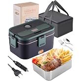 Gamelle Chauffante électrique 1.7L 80W - Triple Tension 12V/24V/220V - Pour Voiture, Bureau, Voyages