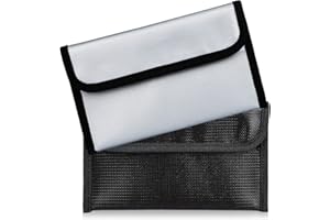 AKONE 2 Piezas Bolsa Ignifuga Dinero De Documento Impermeable Prueba Fuego Seguridad para Guarda Documentos A4 Bolsas Efectivo IgníFuga Almacenamiento sobre Ignifugo Resistente para Objetos de Valor