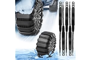 badaren Cadenas Coche Nieve, 10 Cadenas de Nieve Universales Antideslizantes Emergencia para Automóviles Adecuadas para Automóviles/Camiones/Suv, Se Pueden Usar en Caminos con NieveBarro (Negro)