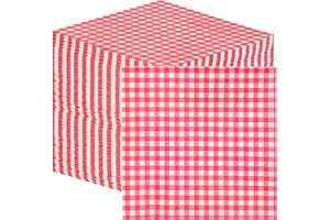 Tabellkul 100 st röda rutiga mjuka pappersservetter, engångsbruk för födelsedagsfester bröllop catering picknick BBQ återvinn