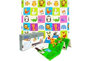 Humbi Thick mata edukacyjna 2 w 1 z pianki XPE 200 x 180 (zwierzęta/żyrafy)