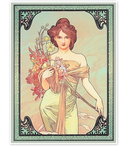 Leinwandbild 'Der Tanz' Von Alphonse Mucha | 30x20 Cm, XXL Wanddekoration, Keilrahmen, Kunstdruck Made In Germany
