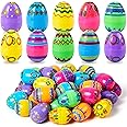 JOYIN 36PCS 2.3" Printed Easter Eggs, Empty Easter Eggs Fillable, Colorful Plastic Eggs Bulks for Easter Hunt, Basket Stuffers Filler, Classroom Prize Supplies