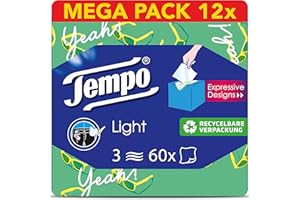 ‎TEMPO Tempo Light Box Taschentücher Box, Mega Pack, 12 Packungen mit je 60 Tücher