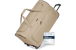 REDOLZ Sac de Voyage à roulettes L 71 cm | Trolley 81 L léger pour Homme & Femme | Duffle Essentials