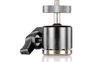 Neewer Aluminiowa głowica obrotowa o 360 stopni, mini głowica kulowa z gwintem 1/4" 3/8" do lustrzanek cyfrowych, takich jak Canon, Nikon, Sony iPhone 15 Pro Max, GoPro Hero 12, 11, 10, 9