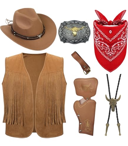 Déguisement De Cow-boy Texan Avec Gilet Pour Femme Par 19,80