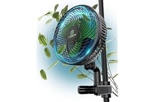 GermanGrow G6 Clip-Ventilator ECO Motor 10W, 10-Stufen, Oszillierend für Growbox und Pflanzenwachstum