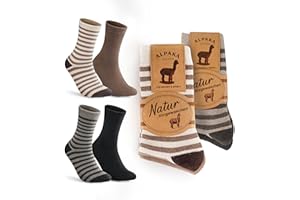 Bobelle Wear 4 Paar Alpaka Socken Herren Damen, Wollsocken Wintersocken Warme Flauschige Strick Thermosocken