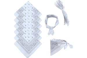 Makone Bandana Schwarz Tuch Kopftuch Herren Passkey, 6pc Ttrachtentuch Damen Stofftaschentücher Herren - Erwachsene Unisex Halswärmer - Weihnachten Karneval Kostüm Zubehör