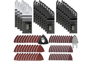 AOZZY 82 Oscillating Saw Blades, Oscillating Tool Blades Accessories with Sandpaper, 4PCS Bi-Metal Blades, Quick Release Multi Tool Blades Fits Most Models The Market