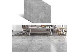 VEELIKE Adesivi per Piastrelle Marmo Grigio Pavimento Vinile Adesivo Mattonelle Adesive Adesivo Pavimento Piastrelle Adesive Cucina Pavimento Piastrelle Adesive 12Pezzi 30cm x 30cm