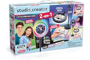 Canal Toys Creator-Studio Vidéo 2-en-1 avec Anneau Lumineux LED Multicolore, Support Double Fonction, Horizontal et Vertical-INF 027