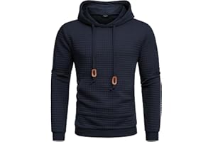 COOFANDY Herren Kapuzenpullover Hoody Kapuze Waffel Kapuzenpulli Kängurutasche