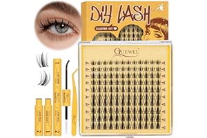 QUEWEL Ciglia Finte Fairy, Mix Estensione Ciglia Manga 10-18mm Kit di Estensione Ciglia Fai da Te con Lash Bond e Sigillo, Pinzette per Ciglia Finte per Ciglia Finte Naturali Fai da Te (Kit Manga-B)
